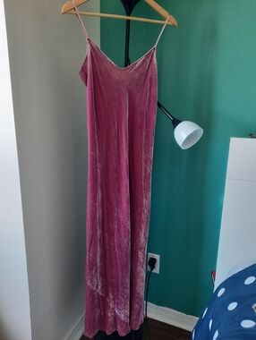 Vintage DKNY Dusty Rose Velvet Slip Dress